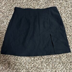 Black Mini Skirt with Side Slit